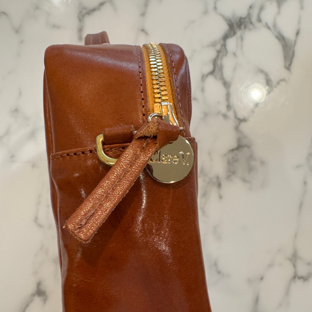 Clare V maribel brown top handle crossbody bag - Picture 3 of 13